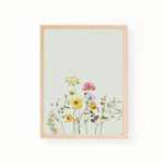 Girls Nursery Floral Personalised Print Set Vintage Wildflower - Image 3