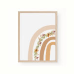 Girls Nursery Floral Personalised Little Wildflower Boho Six Print Set Beige - Image 7