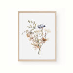 Girls Nursery Floral Personalised Little Wildflower Boho Six Print Set Beige - Image 5