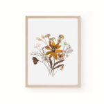 Girls Nursery Floral Personalised Little Wildflower Boho Six Print Set Beige - Image 4