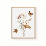 Girls Nursery Floral Personalised Little Wildflower Boho Six Print Set Beige - Image 3