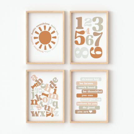 ABC and Number Poster print boys