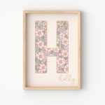 Initial Letter Girls Floral Personalised Print Cream