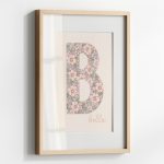 Initial Letter Girls Floral Personalised Print Cream