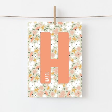 Girls floral initial print